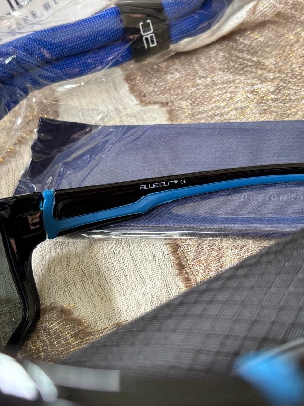 Blue Cut Polarized Blue Mirror Lens Shiny Black Frame Sunglasses Sporty Wrap